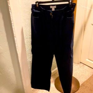 Loft navy linen blend pants size 6